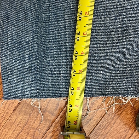 ASOS High Rise Distressed Wide Leg Light Wash 90s Jeans - Picture 8 of 12